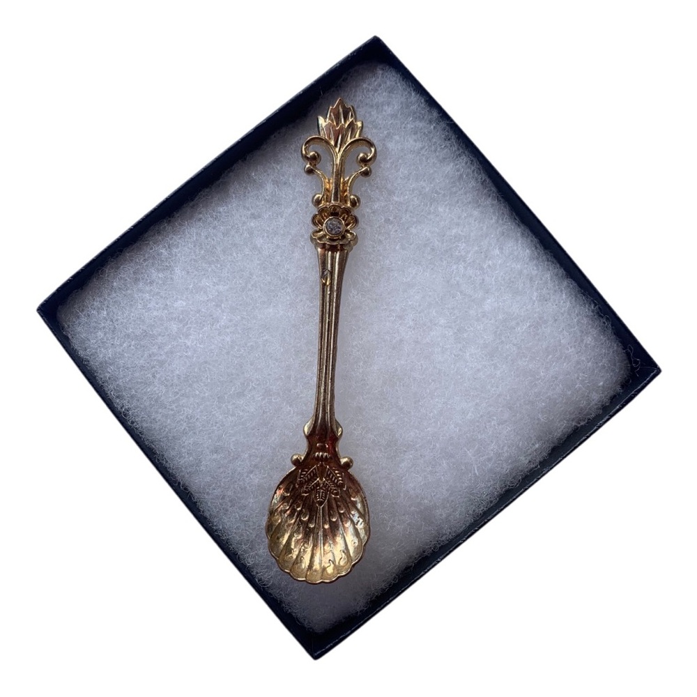 Vintage-style gold-tone mini teaspoon - Picture 11 of 11